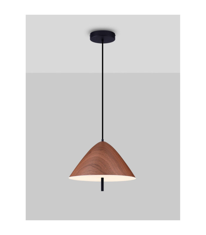 Oros Dome Pendant Ceiling Light Sandy Wooden Colour LED 17W 917lm 3000K-4