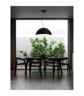 Tholos 70cm Dome Pendant Ceiling Light Sandy Black Matt White E27 3x12W-2