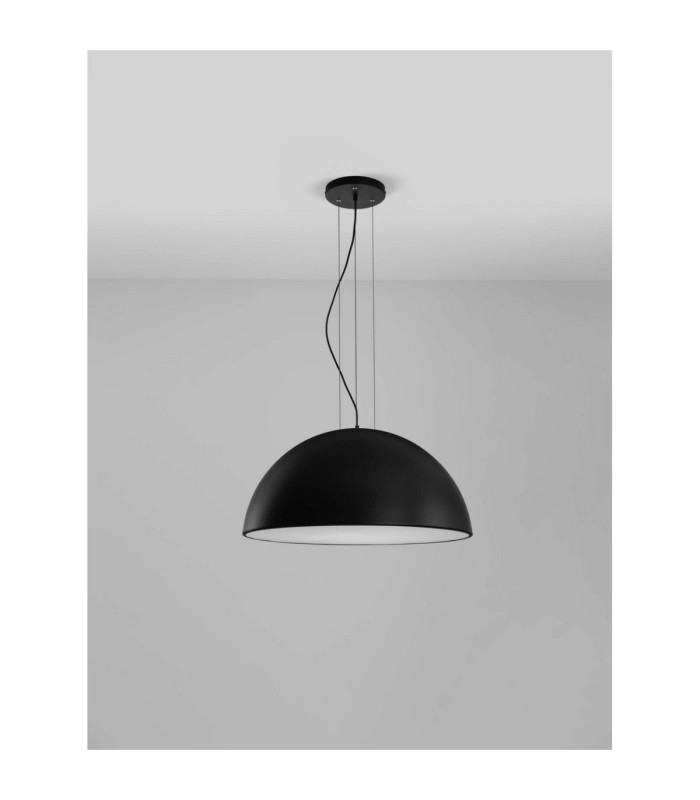 Tholos 70cm Dome Pendant Ceiling Light Sandy Black Matt White E27 3x12W-3