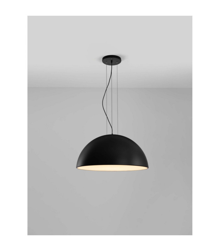 Tholos 70cm Dome Pendant Ceiling Light Sandy Black Matt White E27 3x12W-4