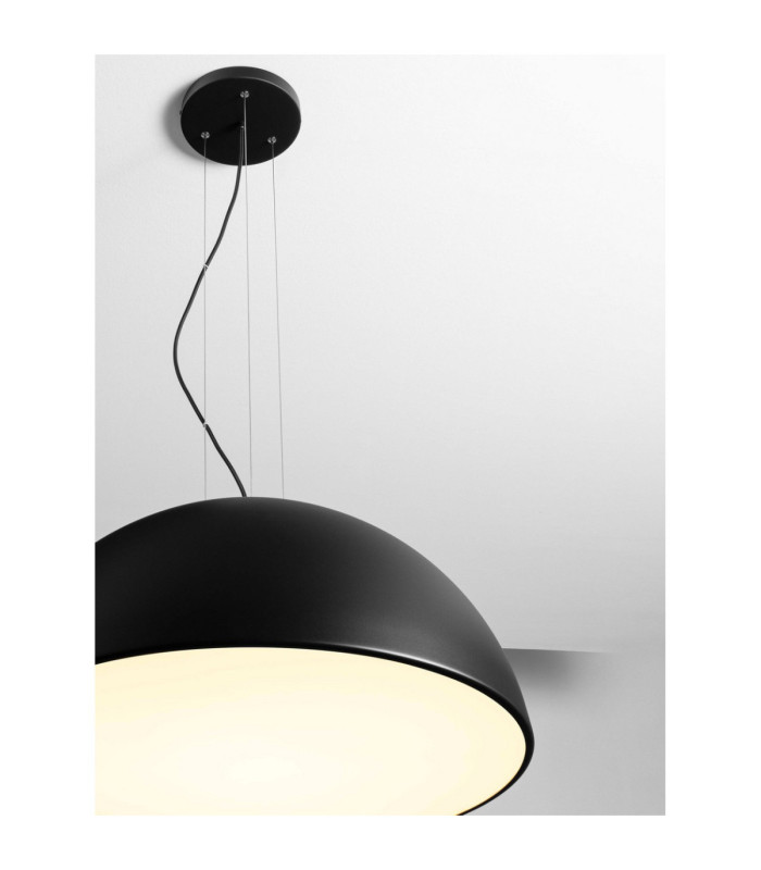 Tholos 70cm Dome Pendant Ceiling Light Sandy Black Matt White E27 3x12W-6