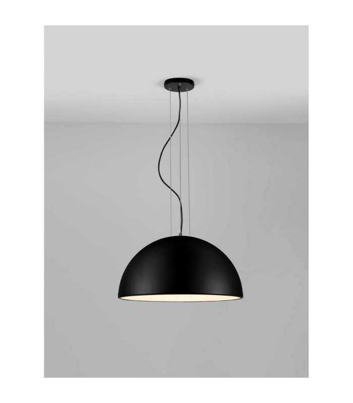 Tholos 60cm Dome Pendant Ceiling Light Sandy Black Matt White E27 3x12W-4