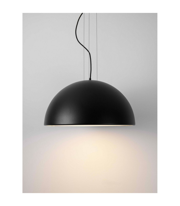 Tholos 60cm Dome Pendant Ceiling Light Sandy Black Matt White E27 3x12W-5