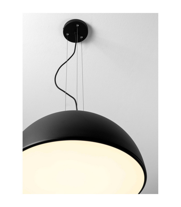 Tholos 60cm Dome Pendant Ceiling Light Sandy Black Matt White E27 3x12W-6