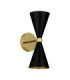 Gala Up & Down Wall Lamp Matt Black Gold E14 2x5W-1