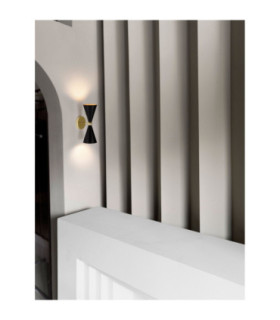 Gala Up & Down Wall Lamp Matt Black Gold E14 2x5W-2