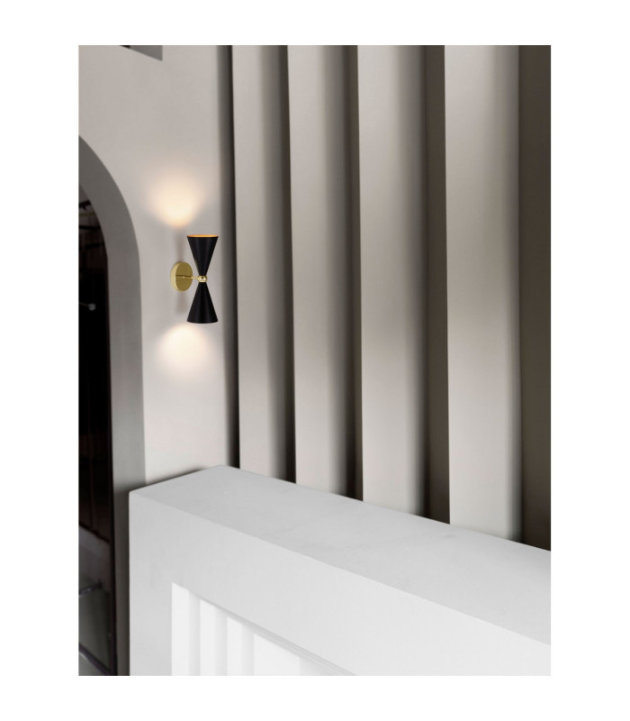 Gala Up & Down Wall Lamp Matt Black Gold E14 2x5W-2