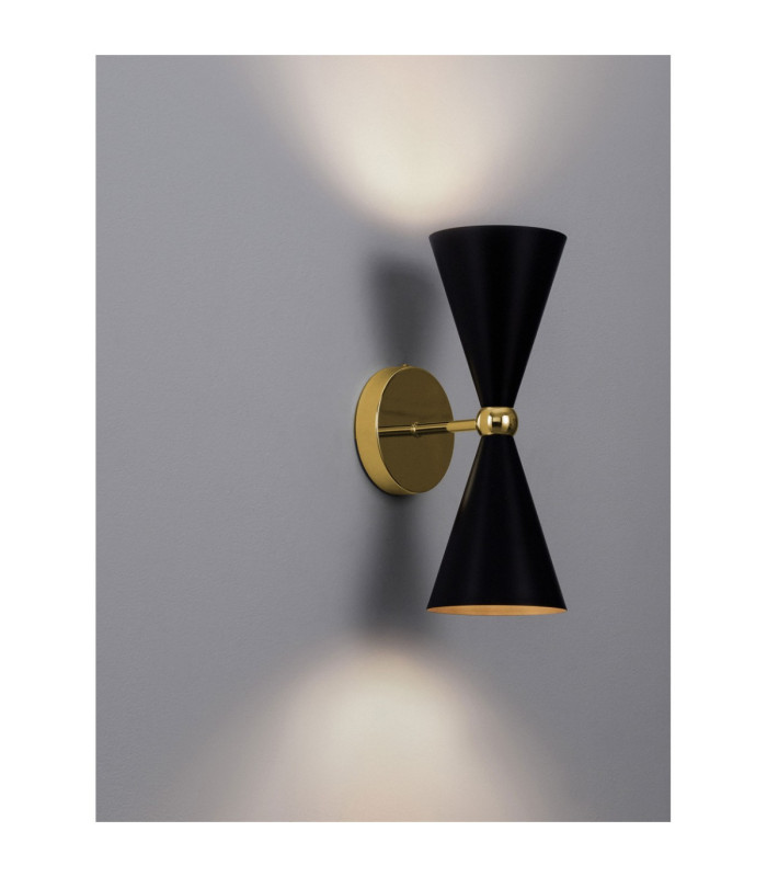 Gala Up & Down Wall Lamp Matt Black Gold E14 2x5W-5