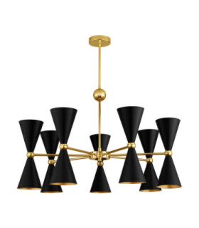 Gala Multi Arm Pendant Ceiling Light Matt Black Gold E14 14x5W-1