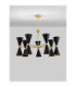 Gala Multi Arm Pendant Ceiling Light Matt Black Gold E14 14x5W-3