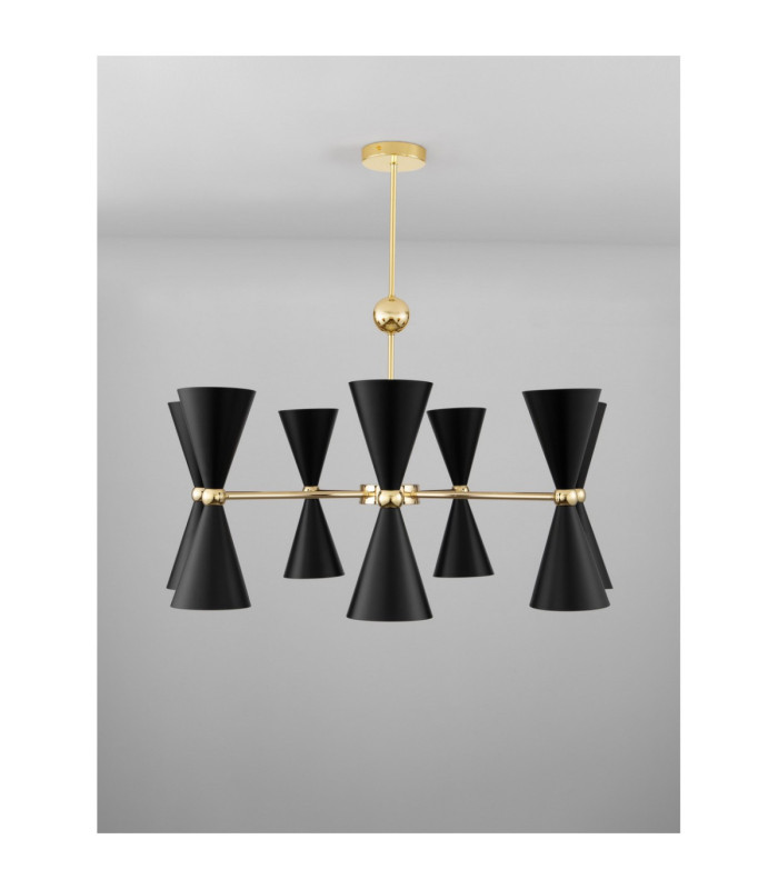 Gala Multi Arm Pendant Ceiling Light Matt Black Gold E14 14x5W-5