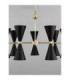 Gala Multi Arm Pendant Ceiling Light Matt Black Gold E14 14x5W-7