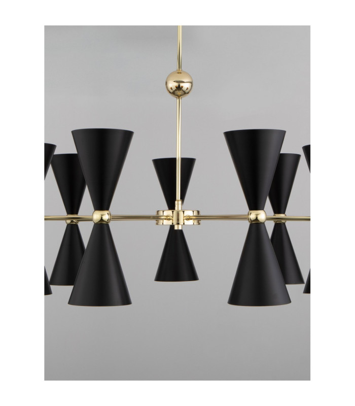 Gala Multi Arm Pendant Ceiling Light Matt Black Gold E14 14x5W-7
