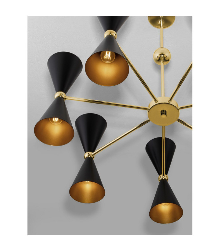 Gala Multi Arm Pendant Ceiling Light Matt Black Gold E14 14x5W-8