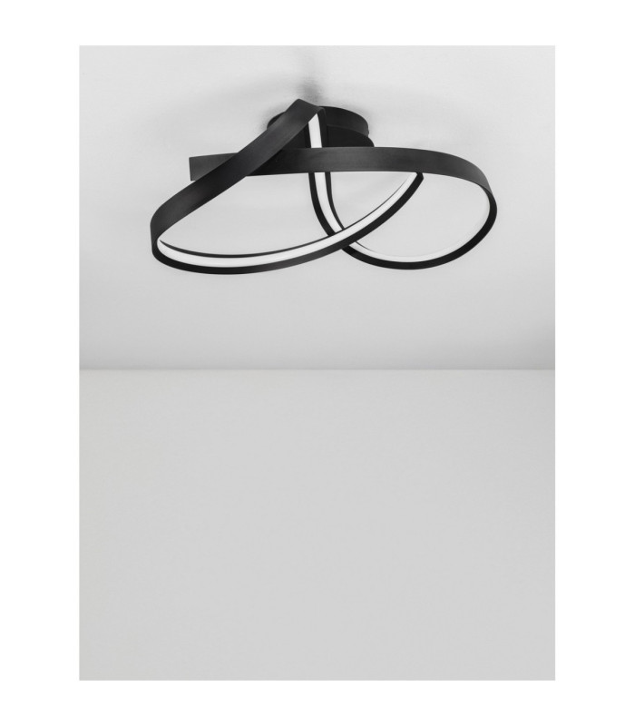 Olia Integrated LED Semi Flush Ceiling Light Sandy Black Triac Dimmable LED 47W 2484lm 2700-3000-4000K CCT-3