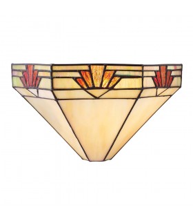 1 Light Indoor Wall Uplighter Dark Bronze with Tiffany Glass, E14 - 1