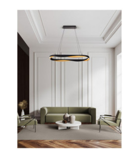 Radon Integrated LED Pendant Ceiling Light Matt Black Gold Triac Dimmable LED 63W 3093lm 3000K-2