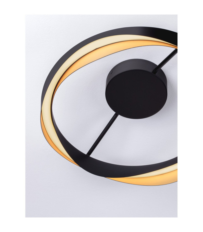 Radon Integrated LED Semi Flush Ceiling Light Matt Black Gold Triac Dimmable LED 40W 1244lm 3000K-7
