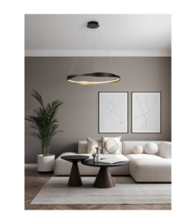 Dobi Integrated LED Pendant Ceiling Light Sandy Black Gold Dimmable LED 40W 1472lm 2700-5000K CCT Remote Control-2