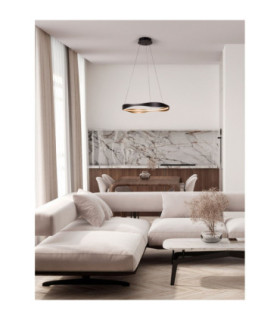 Dobi Integrated LED Pendant Ceiling Light Sandy Black Gold Dimmable LED 32W 1192lm 2700-5000K CCT Remote Control-2