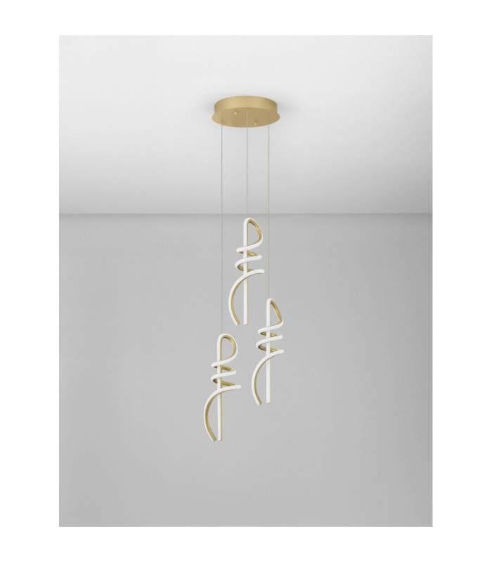 Soline Cluster Pendant Ceiling Light Gold Triac Dimmable LED 54W 2196lm 3000K-3