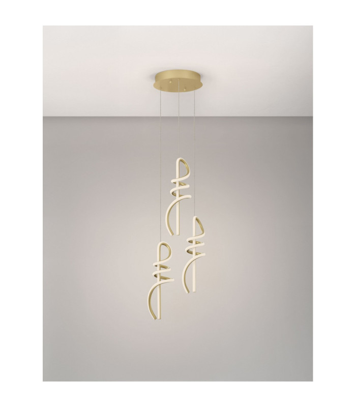 Soline Cluster Pendant Ceiling Light Gold Triac Dimmable LED 54W 2196lm 3000K-4