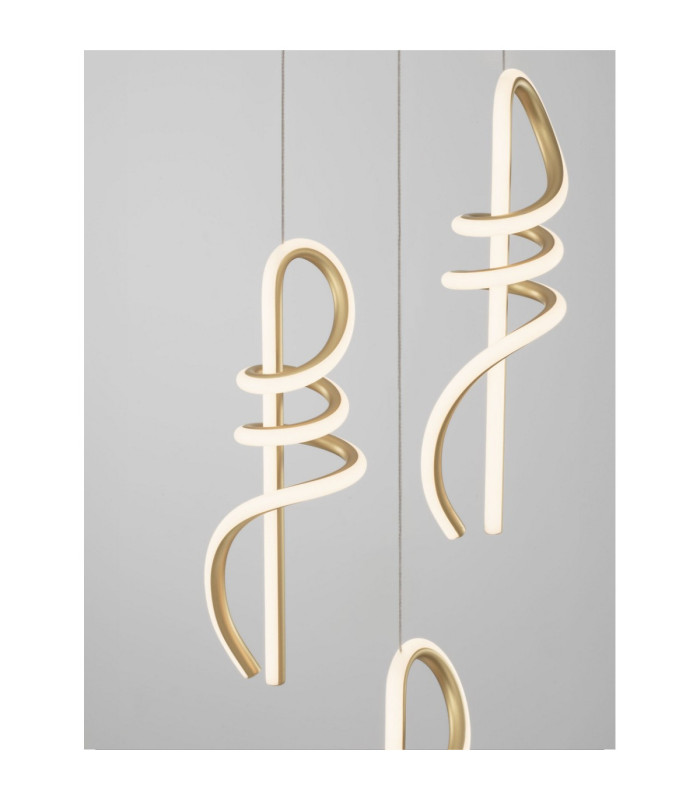 Soline Cluster Pendant Ceiling Light Gold Triac Dimmable LED 54W 2196lm 3000K-5