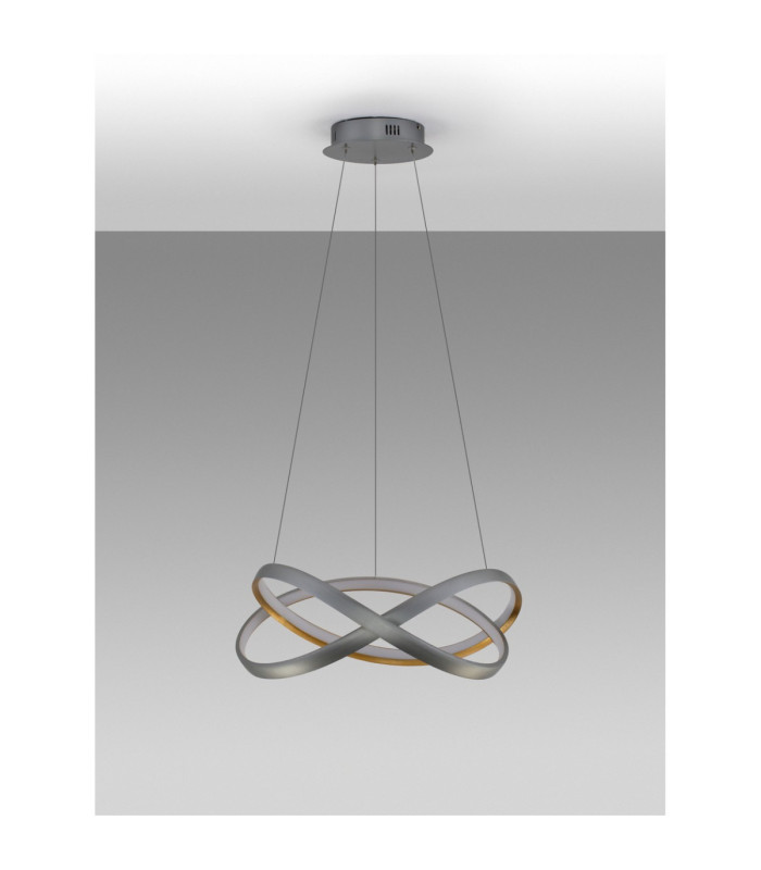 Odrey Integrated LED Pendant Ceiling Light Silver Gold Dimmable LED 40W 2033lm 2700-3500-5000K CCT Remote Control-3