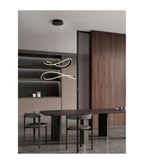 Celestia Integrated LED Pendant Ceiling Light Black Triac Dimmable LED 87W 3141lm 3000K-2