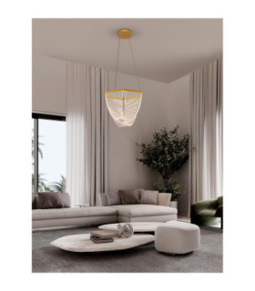 Valentin Integrated LED Pendant Ceiling Light Matt Gold Triac Dimmable LED 35W 2995lm 3000K-2