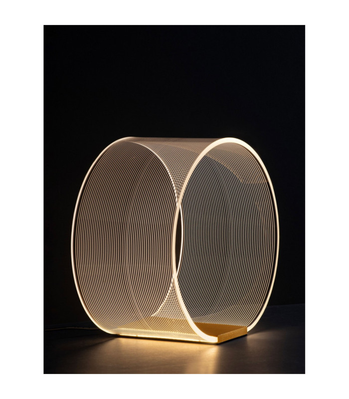 Valentin Round Integrated LED Table Lamp Matt Gold Triac Dimmable LED 14W 786lm 3000K-5