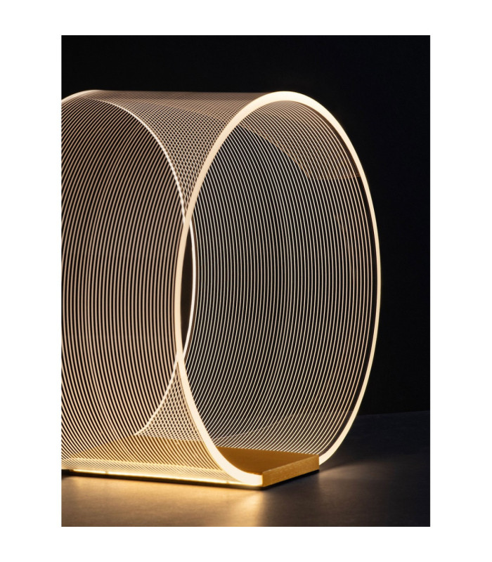Valentin Round Integrated LED Table Lamp Matt Gold Triac Dimmable LED 14W 786lm 3000K-6