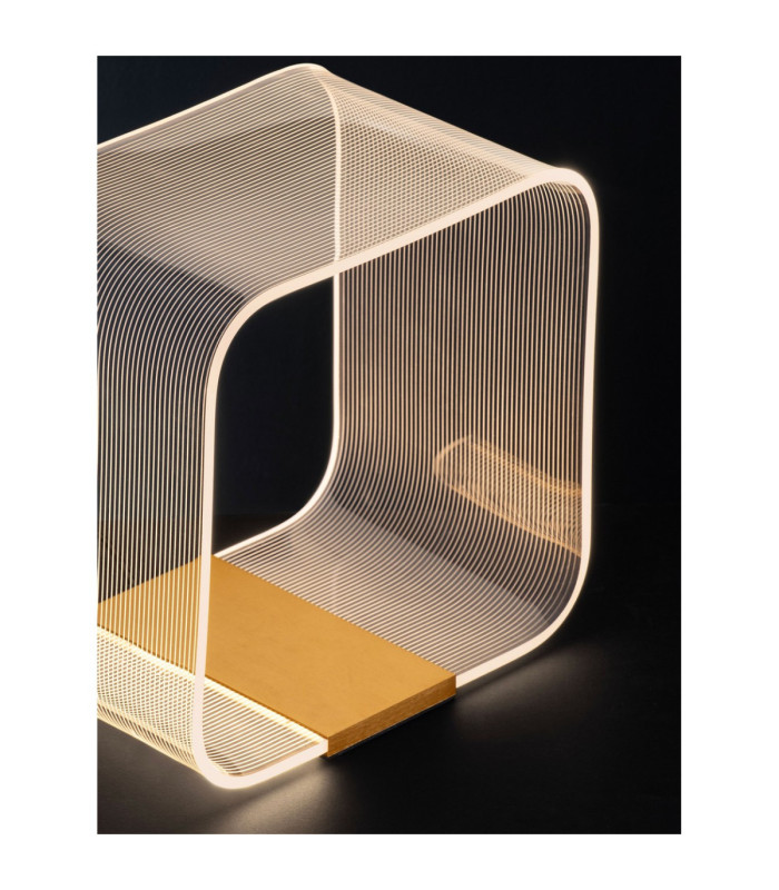 Valentin Square Integrated LED Table Lamp Matt Gold Triac Dimmable LED 14W 786lm 3000K-4