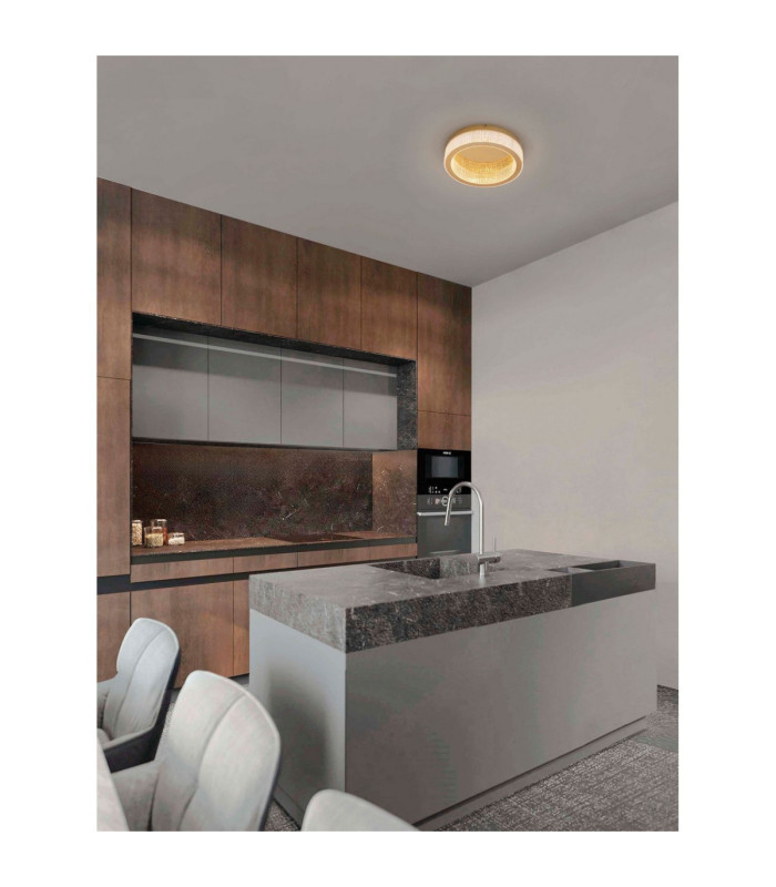 Kinara Integrated LED Semi Flush Ceiling Light Platinum Gold Triac Dimmable LED 46W 2764lm 3000K-2
