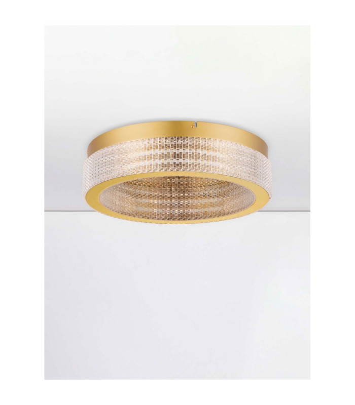 Kinara Integrated LED Semi Flush Ceiling Light Platinum Gold Triac Dimmable LED 46W 2764lm 3000K-3