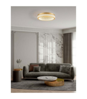 Kinara Integrated LED Semi Flush Ceiling Light Platinum Gold Triac Dimmable LED 70W 3666lm 3000K-2