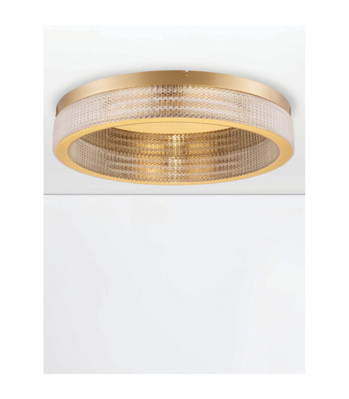 Kinara Integrated LED Semi Flush Ceiling Light Platinum Gold Triac Dimmable LED 70W 3666lm 3000K-3