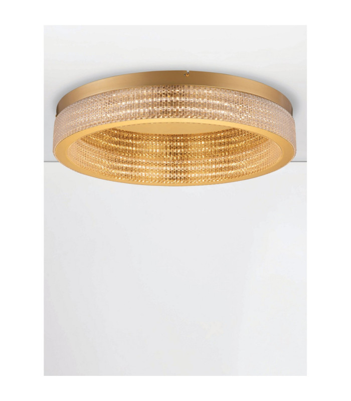 Kinara Integrated LED Semi Flush Ceiling Light Platinum Gold Triac Dimmable LED 70W 3666lm 3000K-4