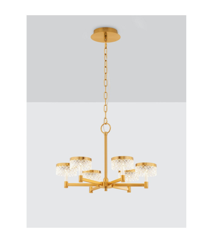 Bion Multi Arm Pendant Ceiling Light Brass Gold LED 38W 2399lm 3000K-4