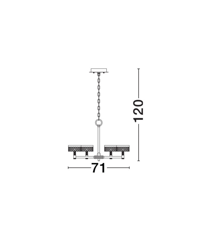 Bion Multi Arm Pendant Ceiling Light Brass Gold LED 38W 2399lm 3000K-8