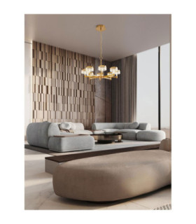 Bion Multi Arm Pendant Ceiling Light Brass Gold LED 48W 3094lm 3000K-2