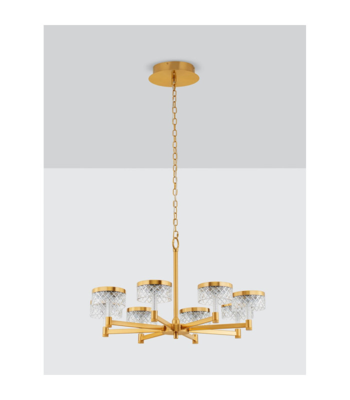 Bion Multi Arm Pendant Ceiling Light Brass Gold LED 48W 3094lm 3000K-3