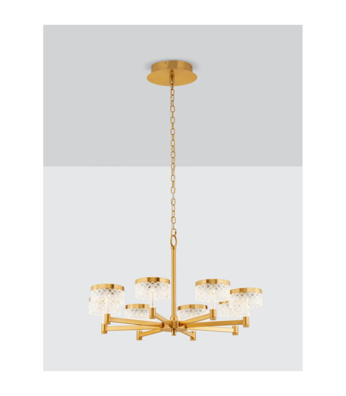 Bion Multi Arm Pendant Ceiling Light Brass Gold LED 48W 3094lm 3000K-4