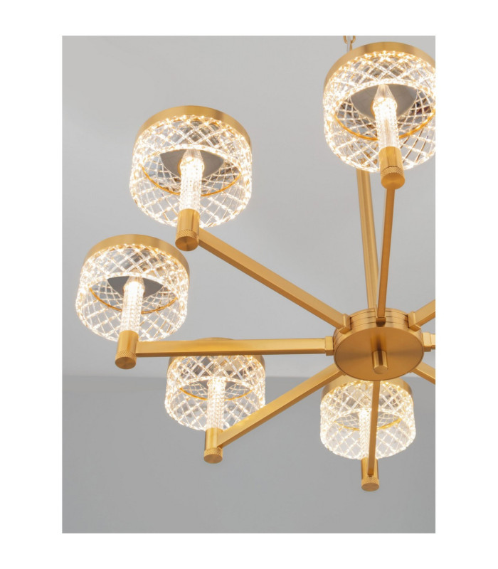 Bion Multi Arm Pendant Ceiling Light Brass Gold LED 48W 3094lm 3000K-6