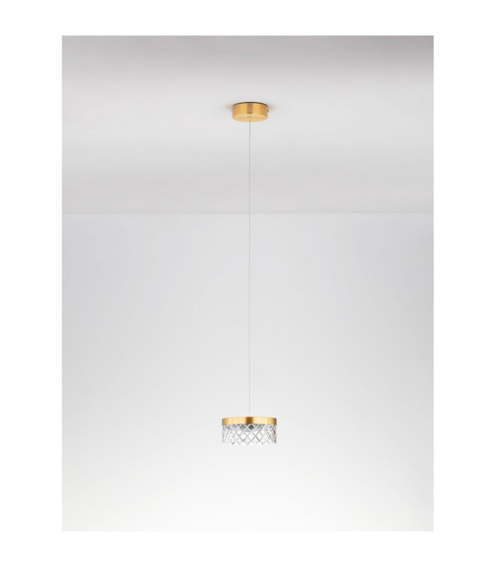 Bion Slim Pendant Ceiling Light Brass Gold LED 6W 383lm 3000K-3