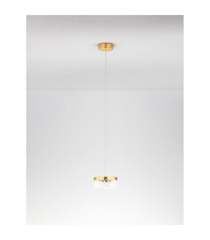 Bion Slim Pendant Ceiling Light Brass Gold LED 6W 383lm 3000K-4