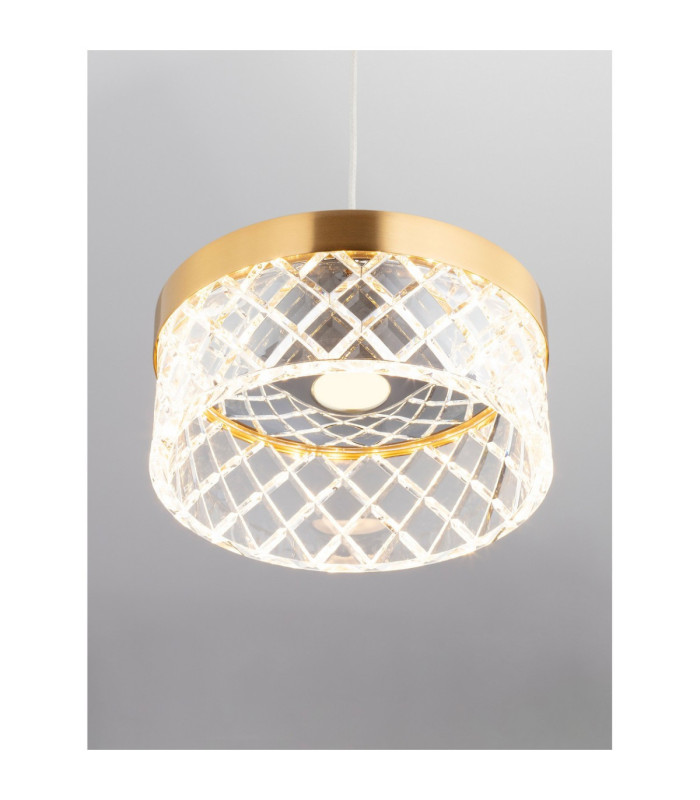 Bion Slim Pendant Ceiling Light Brass Gold LED 6W 383lm 3000K-5