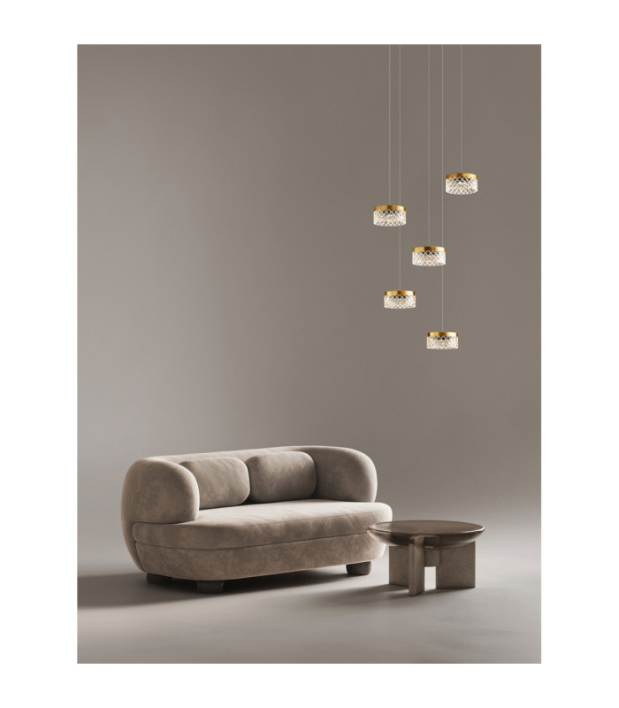 Bion Cluster Pendant Ceiling Light Brass Gold LED 32W 1993lm 3000K-2