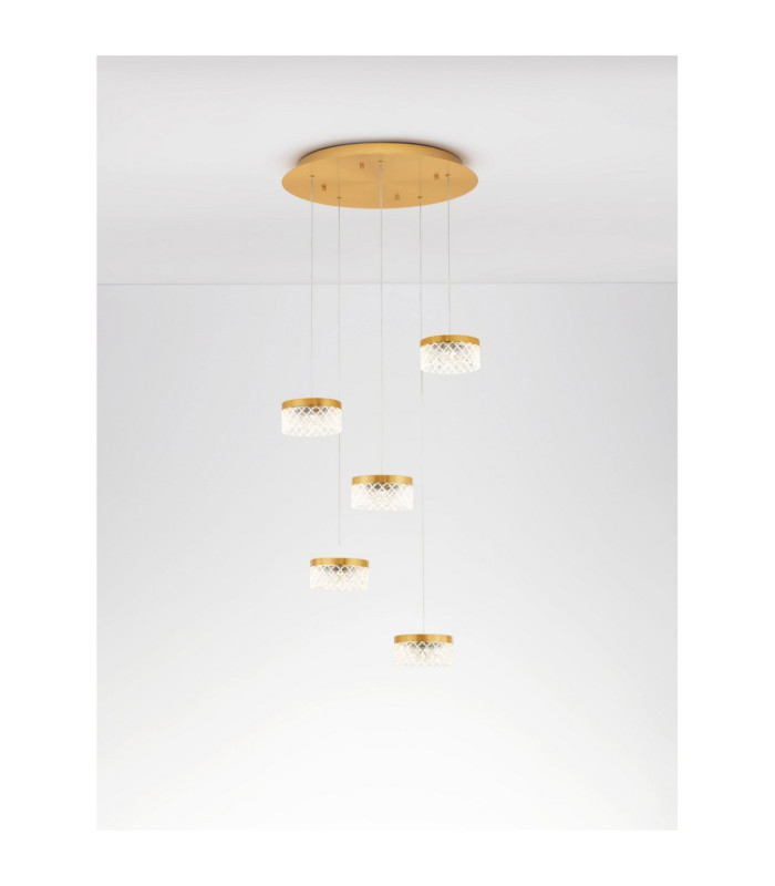 Bion Cluster Pendant Ceiling Light Brass Gold LED 32W 1993lm 3000K-4