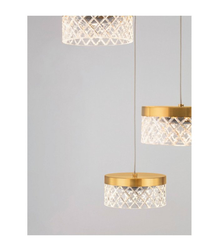 Bion Cluster Pendant Ceiling Light Brass Gold LED 32W 1993lm 3000K-5